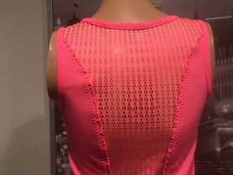 Lulú lemon mesh back coral orange top sz8??
