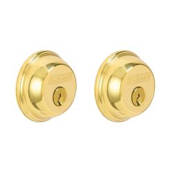 Schlage Deadbolt Lock Double Cylinder Bright Brass