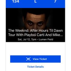 The Weeknd Tour Ticket 