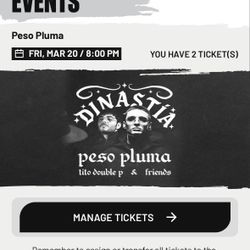 Peso Pluma Tickets 03/20 Friday
