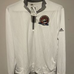 New Adidas Climalite Windbreaker Aerorea 1/4 Zip Mens L Marine Corps Scholarship