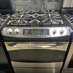 GE Gas Stove 5 Burners Stainless 