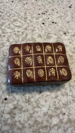 Antique Vintage Brown Jewelry Box Card Box holder