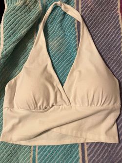 White Halter Neck Crop Top