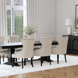 Dining Table . 7 Pc 126 Inch Extensión Dining Table Set Beige .$2290
