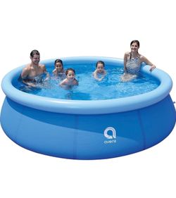 10ft x 30in Inflatable Swimming Pool, Outdoor Round Top Ring Above Ground Pools