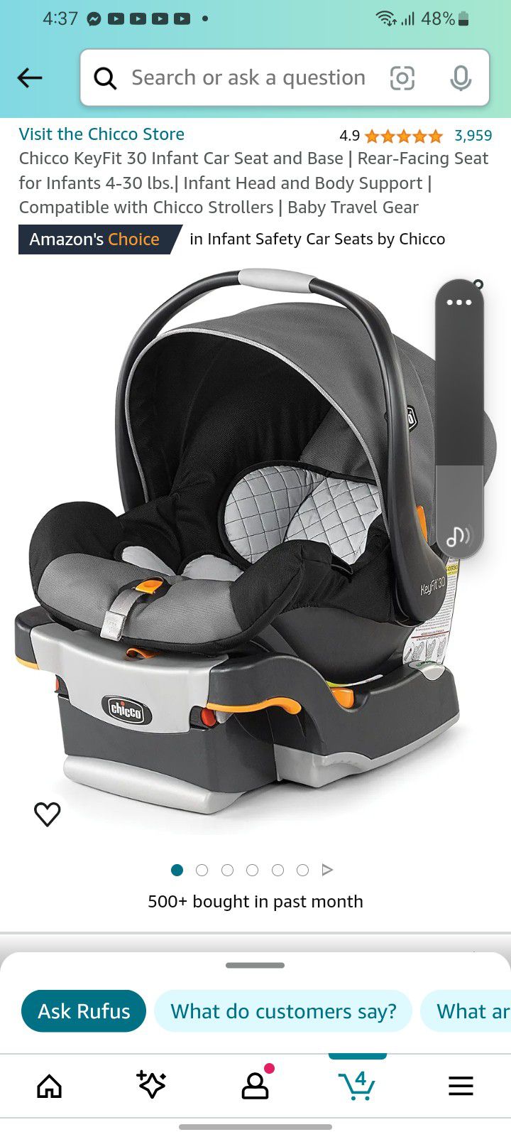 Chicco KeyFit 30 Infant Car Seat and Base - $90