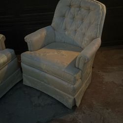 2- Beautiful Vintage Swivel Rocking Chairs 