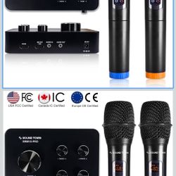 Sound Town Wireless Microphone Karaoke Mixer System with HD Audio Return Channel, Optical, AUX, Bluetooth - Supports Smart TV, Media Box, Sound Bar (S