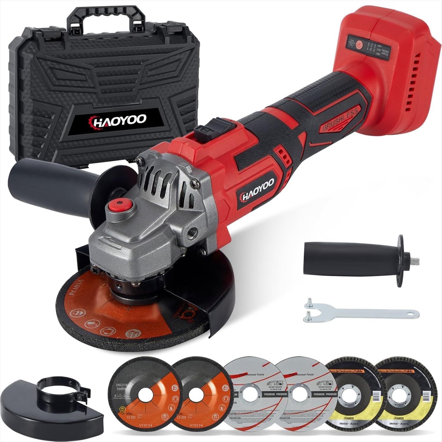 Cordless Angle Grinder 4-1/2 inch, Compatible with Makita 18V Battery, Power Electric Angle Grinder Tool with Handle, Brushless Motor for Cutting, Gri