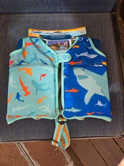 NWT SwimWays Swim Vest / Life Jacket (Ages 2-4) - Shark Print