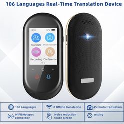 Language Translator Device Two-Way Instant Translator Device 106 Languages Support Voice & Text & Offline & Photo Translation High Accuracy Voice Tran