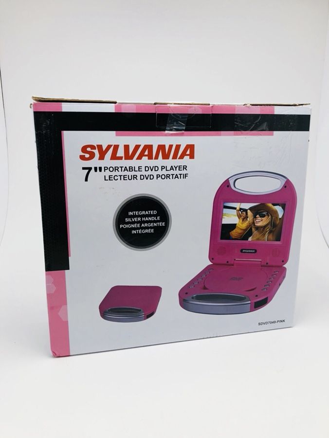 Sylvania SDVD7049 7-Inch Portable DVD Player with Handle, Pink