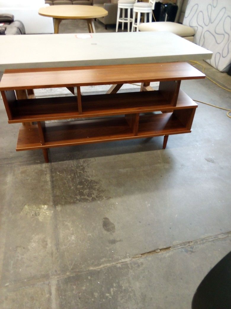 Ashlyn Walnut Brown Wood Book Shelf