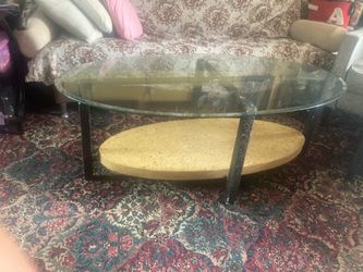 Mid Century Glass and Metal coffee table