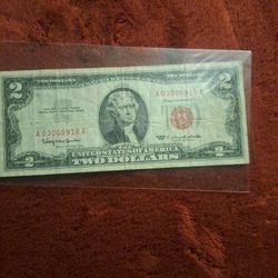 Red Seal 2 Dollar Bill