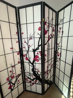 4-Panel Japanese Shoji Room Divider Screen
