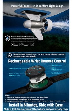 Mountocean Y03 Electric Fin Thruster for SUP / Kayak | Like New – Complete Kit