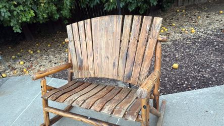 Wood rocking 2 seater chair