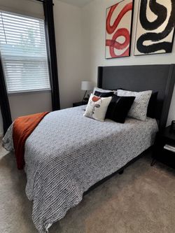 Full size Upholstered Bed with mattress included