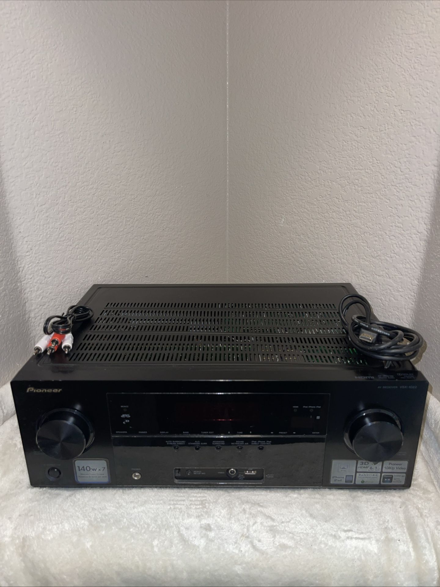 Pioneer VSX-1022-K 3D 7.1ch Home Theater AV Receiver 140Wx7 HDMI