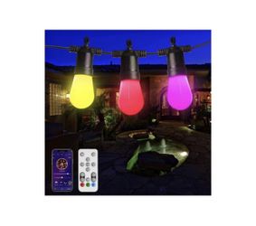 🐝 $35 Brand New In Box Outdoor String Lights Patio Lights 48 Ft RGB & White LED Smart Lights