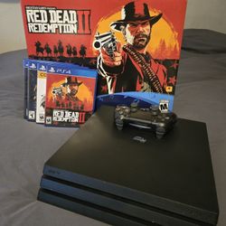Like New Sony PS4 PRO 1TB – Red Dead Redemption 2 Bundle - 4 Games