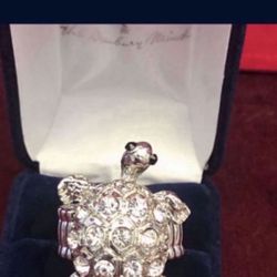 Adjustable Silverstone turtle ring