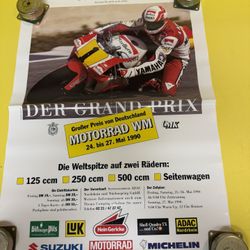 Vintage Nurburgring Motorrad WM Motorcycle Race Poster 1990