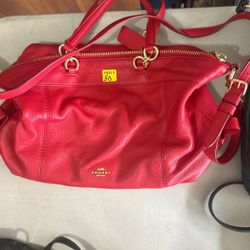 Orange Coach Purse With Straps