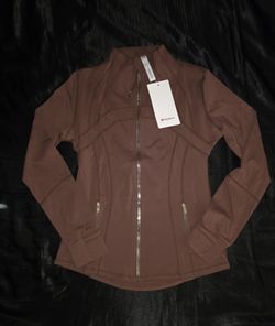 Lululemon Define Jacket Luon, Brown W/ Gold Zippers, Size 8