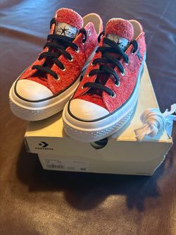 Never Worn!!! Converse Red Low-Top Sneakers with Black & White Laces