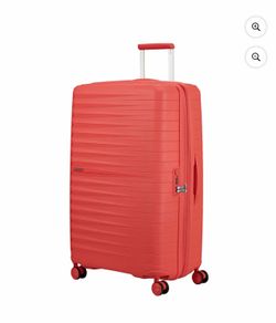 American Tourister Fastforward Hardside Large Checked Suitcase with Spinner Wheels - Sunset Coral