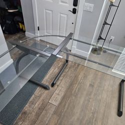 Free glass and metal corner desk 
