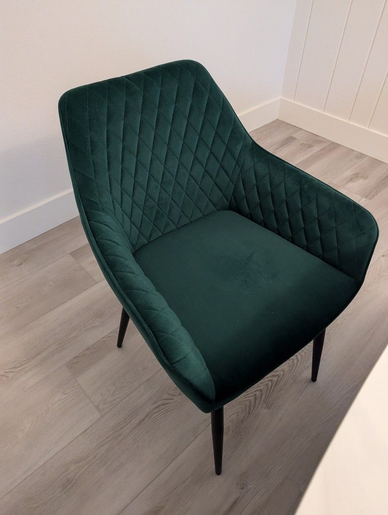 Green Velvet Chairs 2pk
