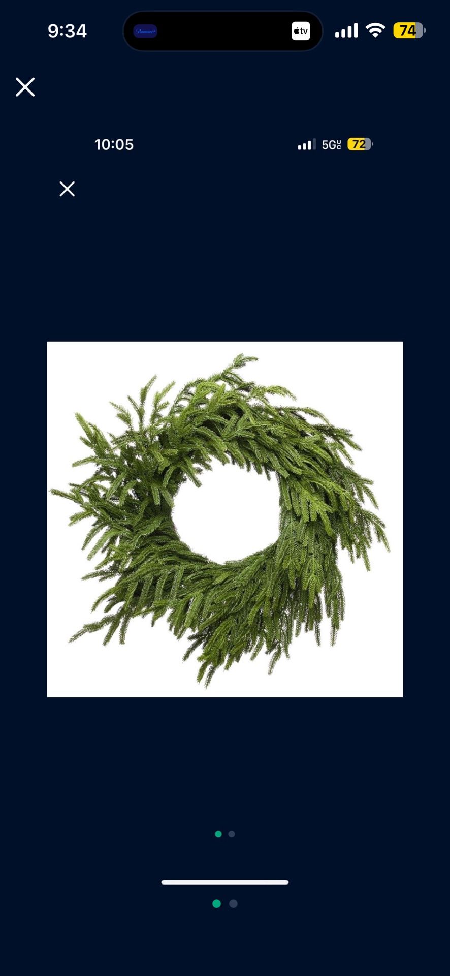 Somikis 24 Inch Green Wreaths For Front Door Real Touch Norfolk Pine Wreath For Spring Summer Indoor&Outdoor Porch Windows Wall Home Decor, Realistic