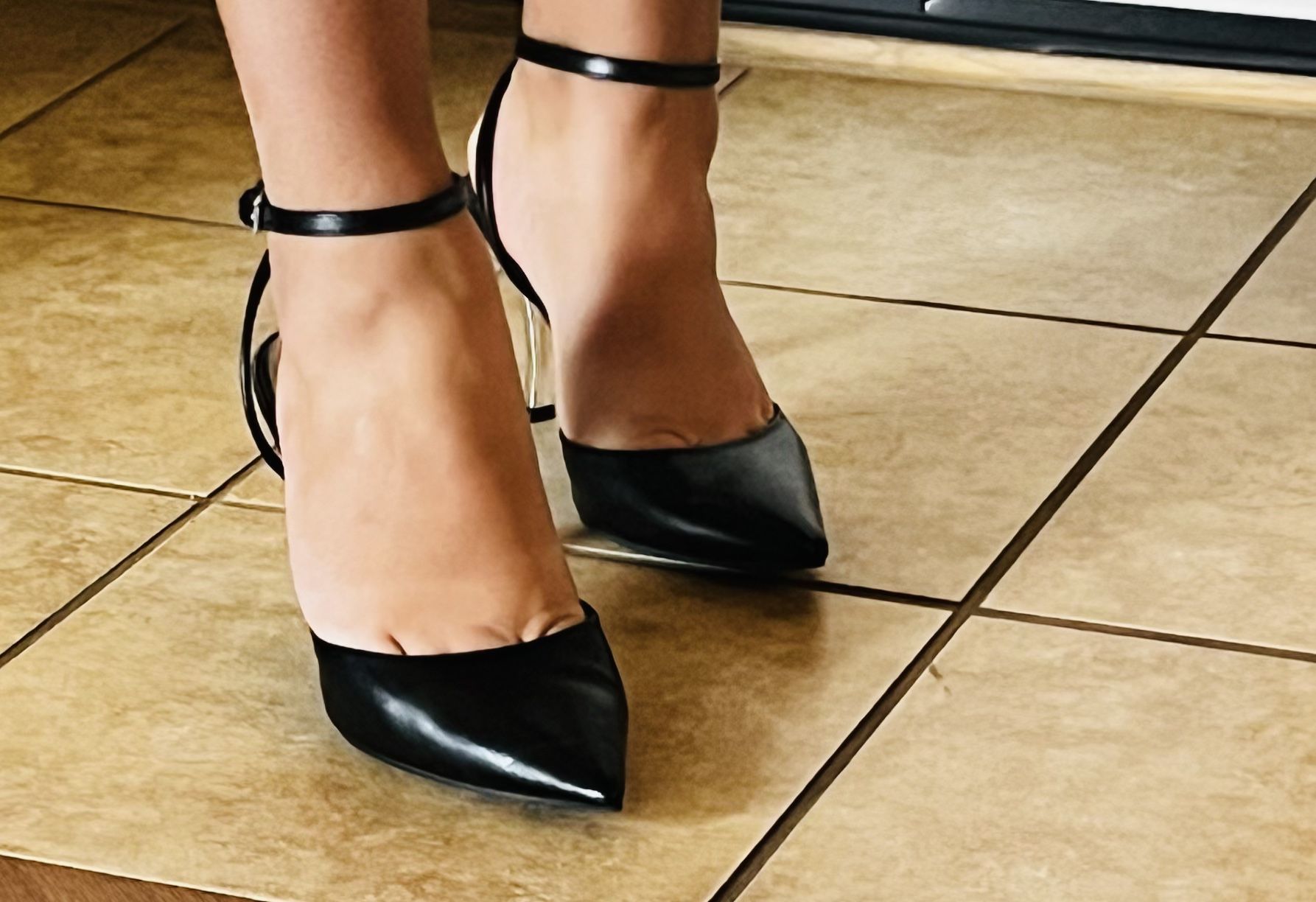 Black & Chrome Heels