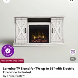 Wayfair TV stand with electric fireplace