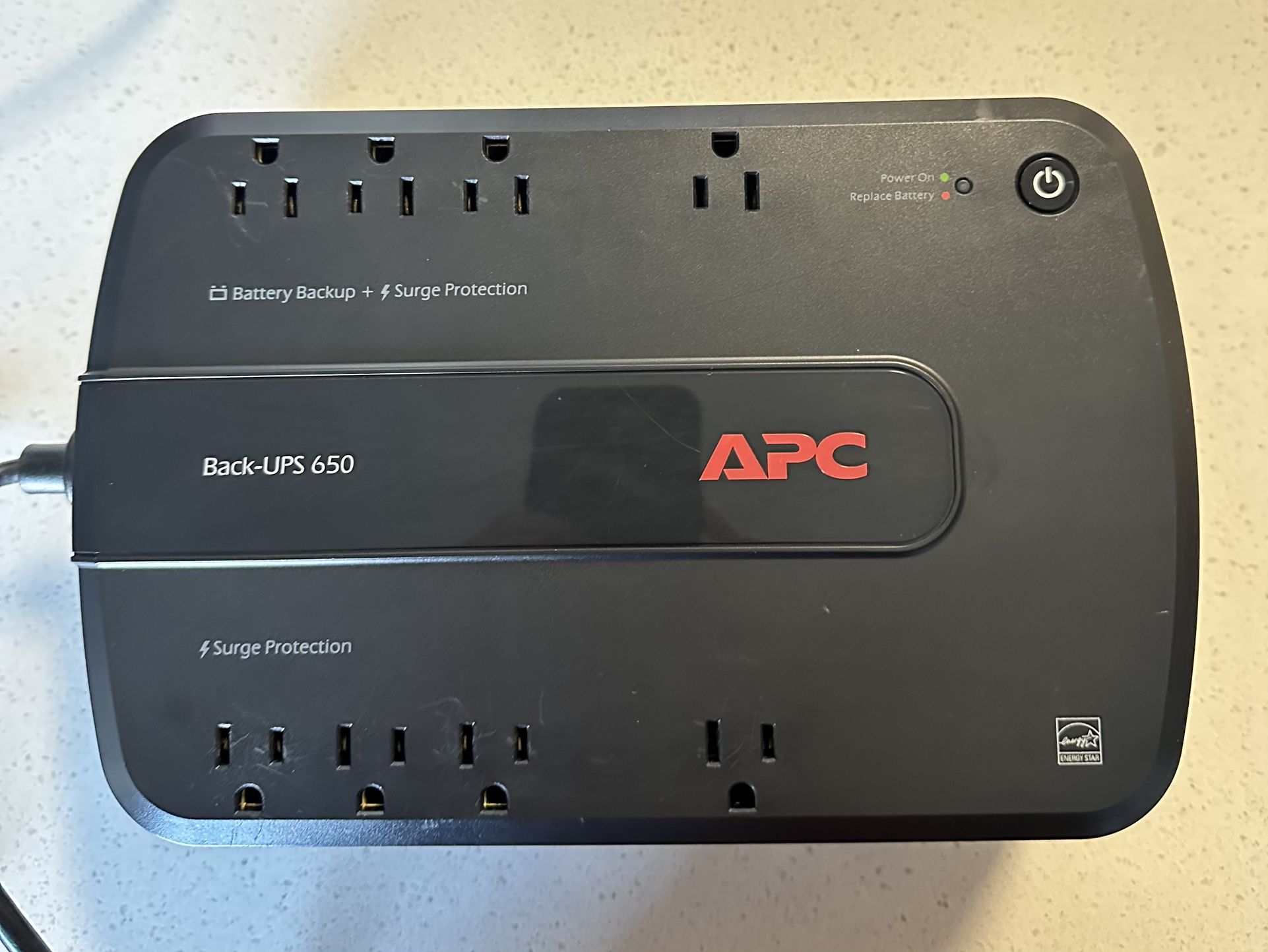 APC Back-UPS 650 Battery Backup & Surge Protector w/ USB, 8-Outlets