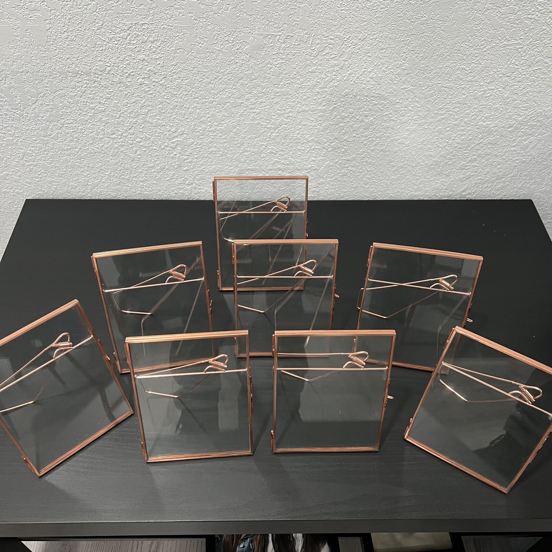 Glass Floating Photo Frames 5x7 Rose Gold