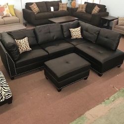 Sectional With Ottoman In Stock For Immidiate Delivery 