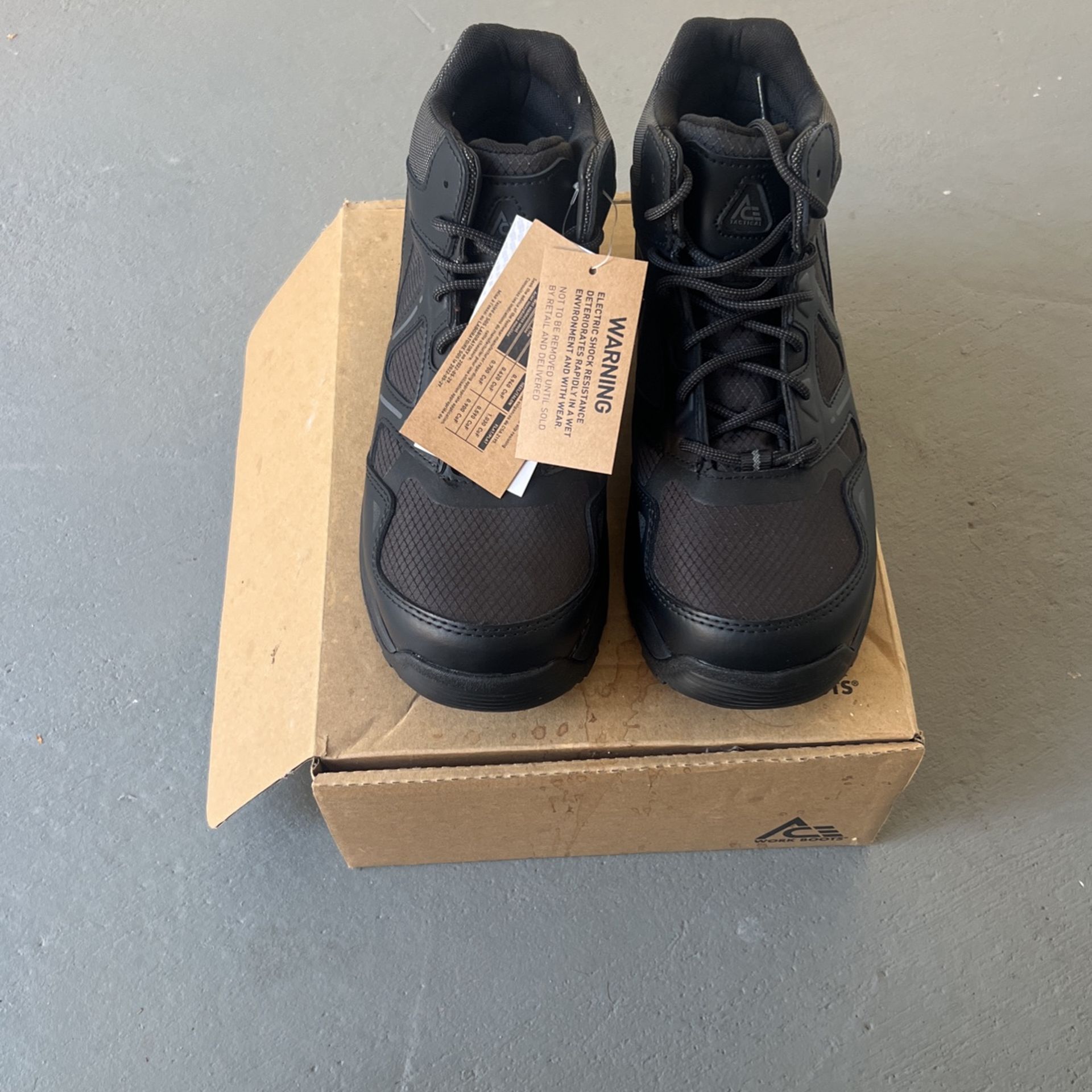Ace Work Boots Size 9 W Black Tactical Boots