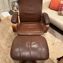 Danish Mobler Armchair With Ottoman