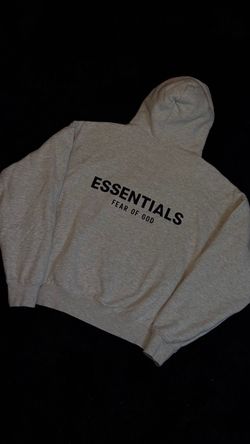 Essentials Fear Of God Men's Light Grey Hoodie Size S