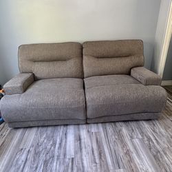 Grey Love Seat Reclining Sofa Good Condition 