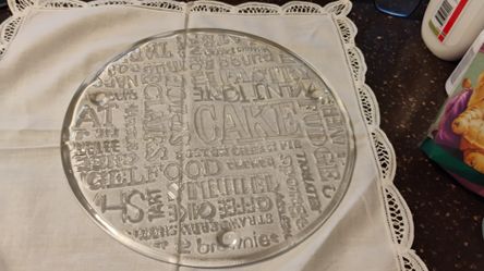 JEANETTE CLEAR GLASS ROUND CAKE PLATTER 11"