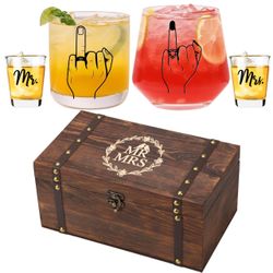 Whiskey glass set engagement gift