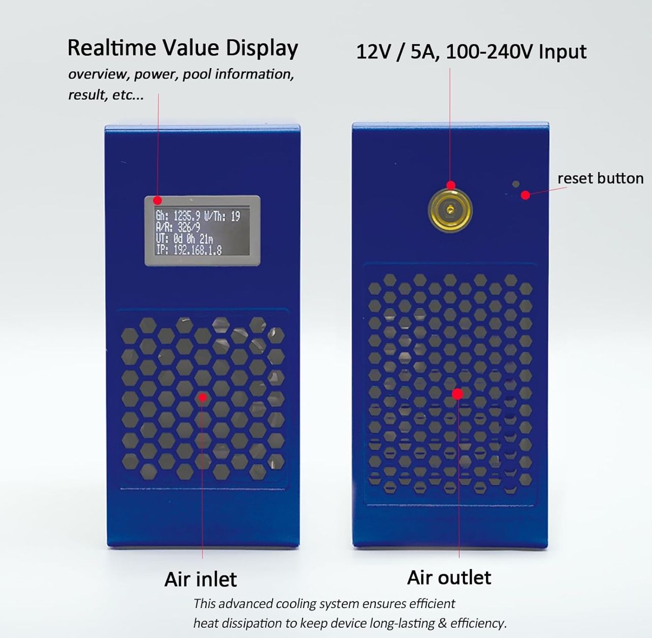 Bitcoins Miner LV07 BTC Mining Crypto Lotto Device Asic Chip WiFi SHA GH/S  BM1366 Micro