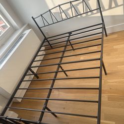 full size black metal bed frame