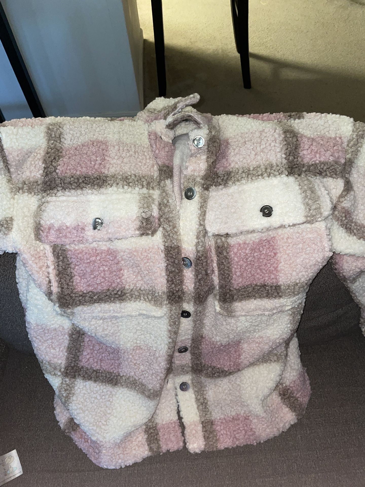 Sherpa/plaid Shacket From Fashion Nova Size XL